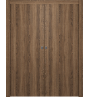 Optima Pecan Nutwood Double pocket doors