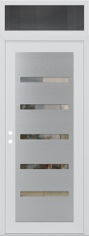 Diamond C7 36" x 96" white/white clear Glass Panel stainless steel RHI with Transom mirrored Glass