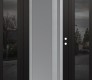Modern Steel Front Door Diamond C15 60" x 80" black/white frosted Glass Panel stainless steel LHI with 2 Sidelites mirrored Glass