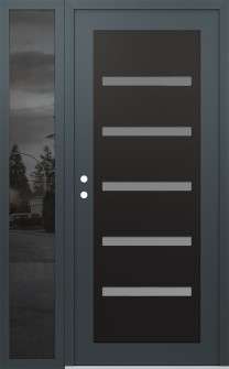 Diamond C7 52" x 80" anthracite/anthracite frosted Glass Panel black RHI with Sidelite mirrored Glass