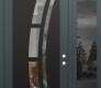 Modern Steel Front Door Diamond C12 52" x 96" anthracite/anthracite clear Glass Panel black LHI with Sidelite and Transom mirrored Glass