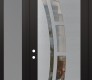 Modern Steel Front Door Diamond C12 50" x 96" black/black clear Glass Panel stainless steel RHI with Sidelite and Transom frosted Glass