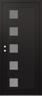 Diamond C5 36" x 80" black/white frosted Glass Panel black RHI