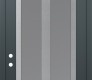 Modern Steel Front Door Diamond C14 36" x 96" anthracite/anthracite frosted Glass Panel stainless steel RHI with Transom frosted Glass