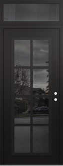 Diamond C16 36" x 96" black/black mirrored Glass Panel black LHI with Transom mirrored Glass