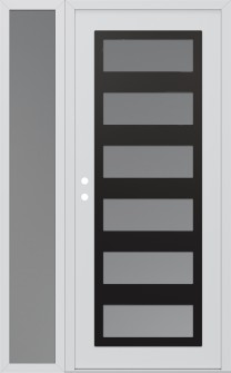 Diamond C9 48" x 80" white/white frosted Glass Panel black RHI with Sidelite frosted Glass