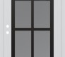 Modern Steel Front Door Diamond C16 36" x 80" white/white frosted Glass Panel black RHI