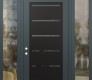 Modern Steel Front Door Diamond C11 60" x 96" anthracite/anthracite mirrored Glass Panel black RHI with 2 Sidelites and Transom clear Glass