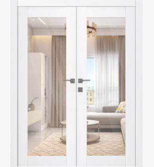 Palladio 207 Clear Vetro Bianco Noble Double doors