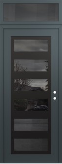 Diamond C9 36" x 96" anthracite/anthracite mirrored Glass Panel black LHI with Transom mirrored Glass