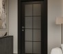 Avon 8 Lite Vetro Black Matte Modern Interior Door by Belldinni