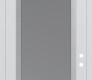 Modern Steel Front Door Diamond C1 36" x 96" white/white frosted Glass Panel stainless steel LHI with Transom frosted Glass