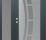 Modern Steel Front Door Diamond C12 50" x 80" anthracite/anthracite frosted Glass Panel stainless steel RHI with Sidelite frosted Glass