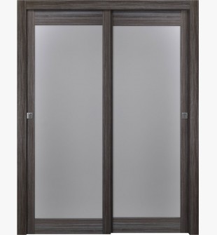Palladio 207 Vetro Gray Oak Bypass doors