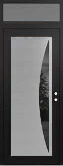 Diamond C13 36" x 96" black/black mirrored Glass Panel stainless steel LHI with Transom frosted Glass