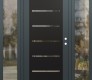 Modern Steel Front Door Diamond C11 64" x 80" anthracite/anthracite clear Glass Panel black LHI with 2 Sidelites clear Glass
