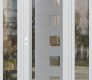 Modern Steel Front Door Diamond C3 60" x 80" white/white clear Glass Panel stainless steel RHI with 2 Sidelites clear Glass