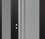 Modern Steel Front Door Diamond C6 48" x 96" black/white frosted Glass Panel stainless steel RHI with Sidelite and Transom frosted Glass