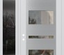 Modern Steel Front Door Diamond C10 48" x 96" white/white clear Glass Panel stainless steel RHI with Sidelite and Transom mirrored Glass