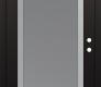 Modern Steel Front Door Diamond C1 36" x 80" black/white frosted Glass Panel stainless steel LHI