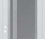 Modern Steel Front Door Diamond C15 36" x 96" white/white frosted Glass Panel stainless steel RHI with Transom clear Glass