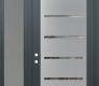 Modern Steel Front Door Diamond C11 48" x 96" anthracite/anthracite clear Glass Panel stainless steel RHI with Sidelite and Transom frosted Glass