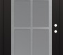 Modern Steel Front Door Diamond C16 36" x 80" black/white frosted Glass Panel stainless steel LHI