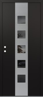 DIAMOND A13 36" X 80" BLACK/BLACK MIRRORED GLASS PANEL STAINLESS STEEL RHI