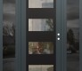 Modern Steel Front Door Diamond C2 60" x 80" anthracite/anthracite clear Glass Panel black LHI with 2 Sidelites mirrored Glass