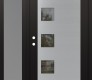 Modern Steel Front Door Diamond C5 50" x 80" black/black clear Glass Panel stainless steel RHI with Sidelite frosted Glass