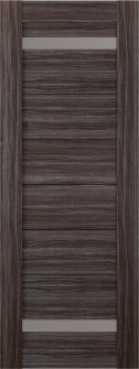 DOOR SLAB PERLA VETRO GRAY OAK 18" X 84" X 1 9/16" FROSTED GLASS