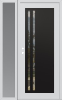 Diamond C6 50" x 80" white/white clear Glass Panel black RHI with Sidelite frosted Glass