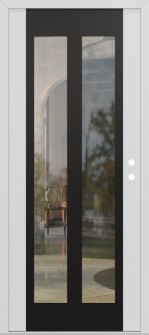 Diamond C14 36" x 80" white/white clear Glass Panel black LHI