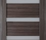 Modern Interior DOOR SLAB LEORA VETRO GRAY OAK 24" X 96" X 1 9/16" FROSTED GLASS