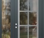 Modern Steel Front Door Diamond C16 52" x 96" anthracite/anthracite clear Glass Panel stainless steel RHI with Sidelite and Transom clear Glass