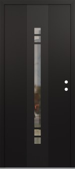 DIAMOND A4 36" X 80" BLACK/BLACK CLEAR GLASS PANEL BLACK LHI