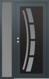 Diamond C12 50" x 80" anthracite/anthracite frosted Glass Panel black RHI with Sidelite frosted Glass