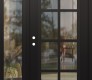 Modern Steel Front Door Diamond C16 48" x 80" black/black clear Glass Panel black RHI with Sidelite clear Glass