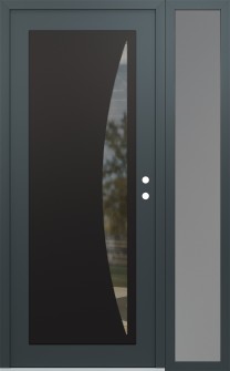 Diamond C13 52" x 80" anthracite/anthracite clear Glass Panel black LHI with Sidelite frosted Glass