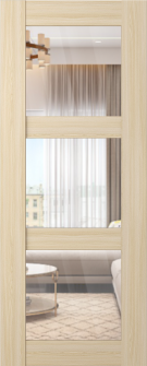 DOOR SLAB AVON 3 LITE CLEAR VETRO LOIRE ASH 24" X 96" X 1 3/4" TEMPERED CLEAR GLASS