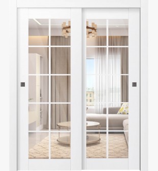 Palladio 10 Lite Clear Vetro Bianco Noble Bypass doors