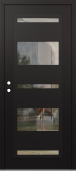 Diamond C10 36" x 80" black/black clear Glass Panel black RHI