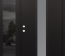 Modern Steel Front Door DIAMOND A11 52" X 80" BLACK/WHITE FROSTED GLASS PANEL BLACK RHI WITH SIDELITE MIRRORED GLASS