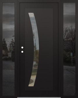 Diamond C4 60" x 80" black/black clear Glass Panel black RHI with 2 Sidelites mirrored Glass