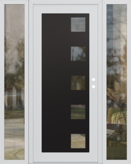 Diamond C5 60" x 80" white/white clear Glass Panel black LHI with 2 Sidelites clear Glass