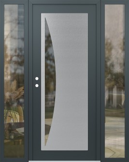 Diamond C13 60" x 80" anthracite/anthracite clear Glass Panel stainless steel RHI with 2 Sidelites clear Glass