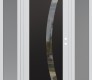 Modern Steel Front Door Diamond C4 68" x 80" white/white clear Glass Panel black LHI with 2 Sidelites frosted Glass
