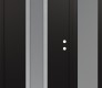 Modern Steel Front Door DIAMOND A11 50" X 80" BLACK/WHITE FROSTED GLASS PANEL STAINLESS STEEL LHI WITH SIDELITE FROSTED GLASS