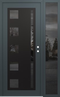 Diamond C3 48" x 80" anthracite/anthracite mirrored Glass Panel black LHI with Sidelite mirrored Glass