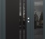 Modern Steel Front Door Diamond C6 48" x 80" anthracite/anthracite mirrored Glass Panel black LHI with Sidelite mirrored Glass